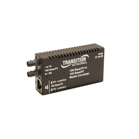 TRANSITION NETWORKS MINI FAST ETHERNET CONVERTER, 100BASE-TX (RJ-45) TO, 100BASE-FX 541364